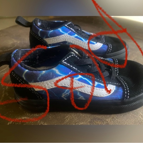 Vans Other - ⭐️NEW⭐️Vans Off The Wall Old Skool Elastic Lightning Black /Blue for Toddler